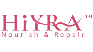Hiya Nourish & Repair logo in pink on a white background